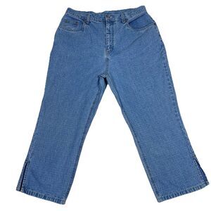 VTG Bill Blass Women’s 14 Capri Jeans Cotton Light Wash High Rise Slit Hem